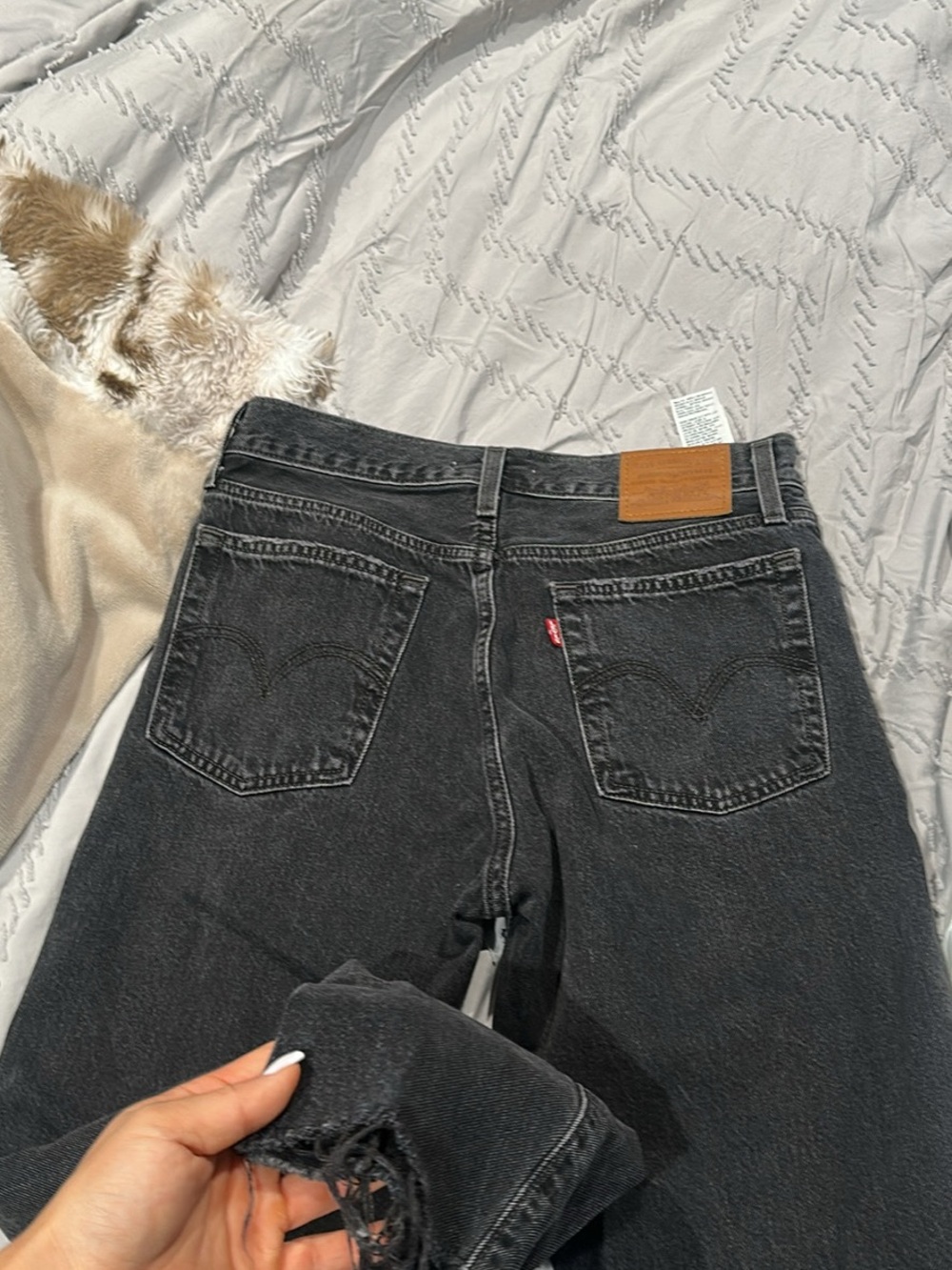 Levi's Washed Black Straight Leg Jeans